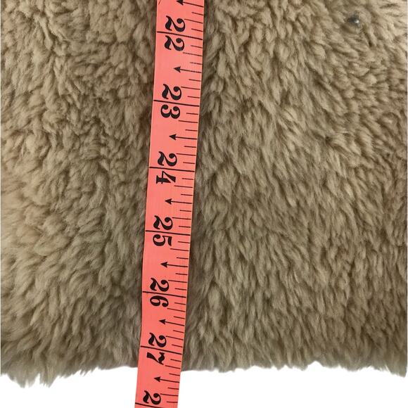 Australian Wool V Neck Fur Coat Women L Brown Soft Cozy Unique Boho Elegant NWT - Picture 13 of 14